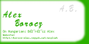 alex borocz business card