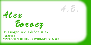 alex borocz business card